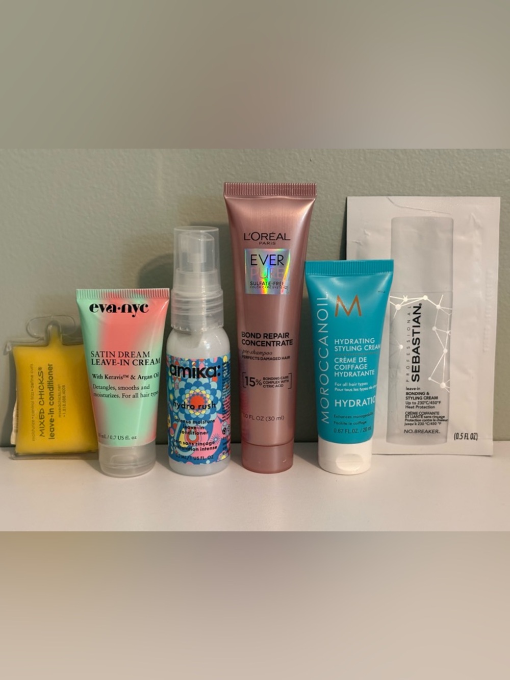Luxury Leave-In & Repair Hair Set: amika, Moroccanoil, Eva NYC